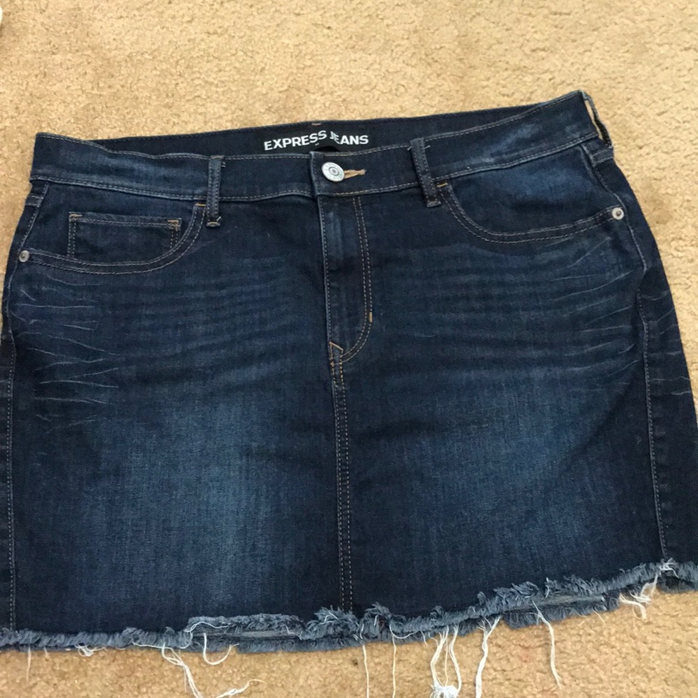 Dark denim skirt from express!